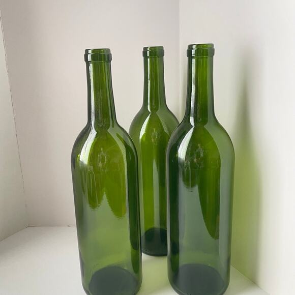 Vintage Other - 3PCS Vintage Green Glass Champagne Wine Bottles 750 ml